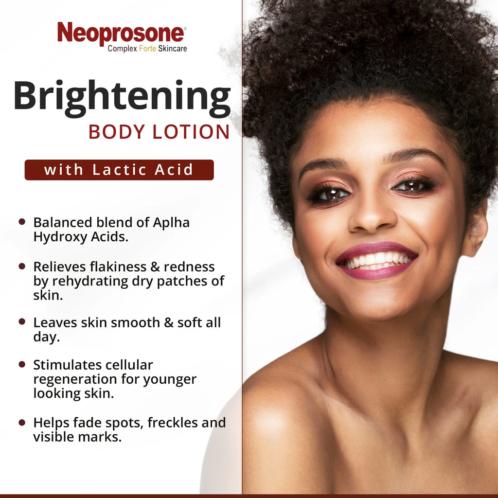 Neoprosone – Lotion Éclaircissante pour le Corps avec Pompe (400 ml / 13,5 oz)