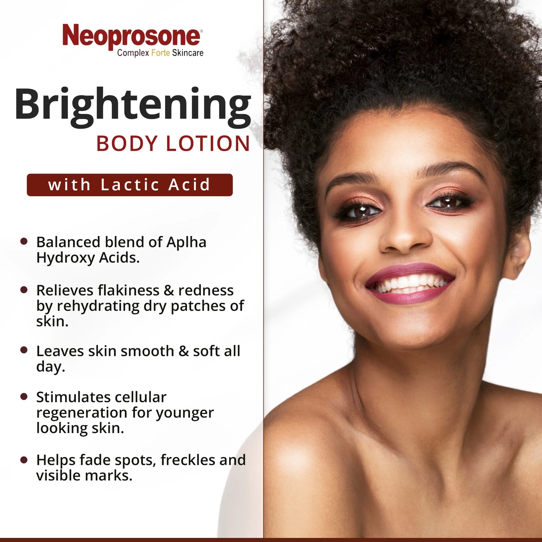 Neoprosone – Lotion Éclaircissante pour le Corps avec Pompe (400 ml / 13,5 oz)