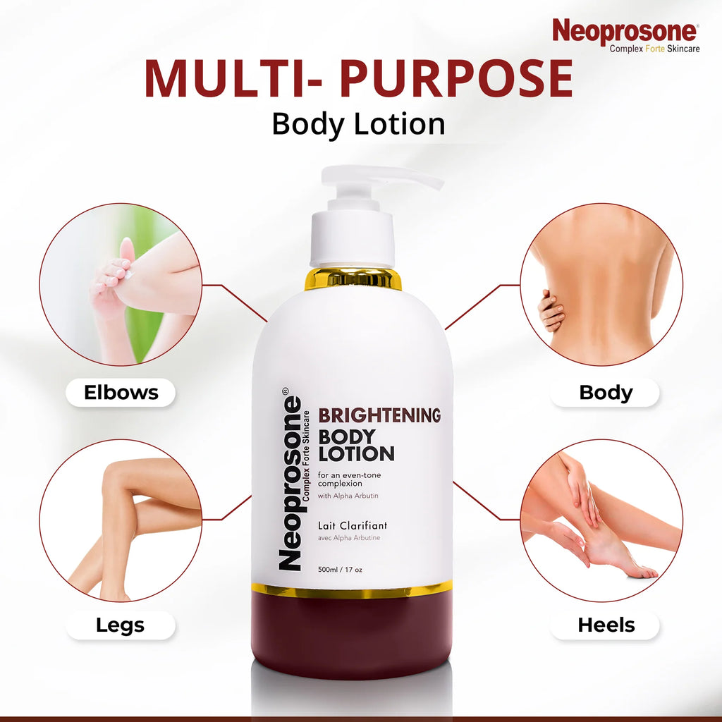 Neoprosone – Lotion Éclaircissante pour le Corps avec Pompe (400 ml / 13,5 oz)