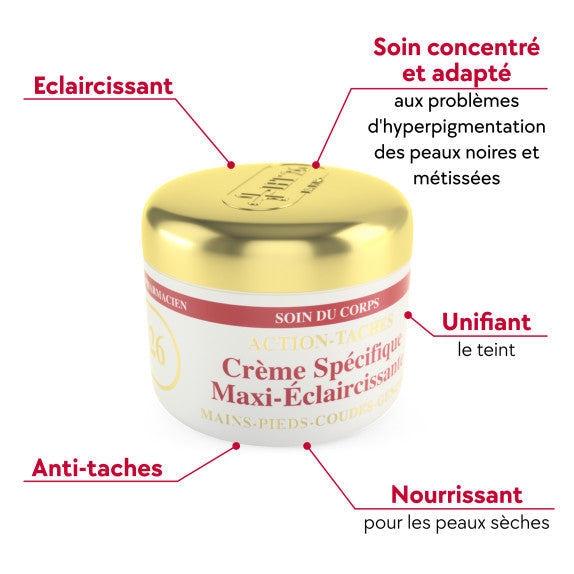 Crème Éclaircissante Mains, Pieds, Coudes et Genoux – HT26® Paris